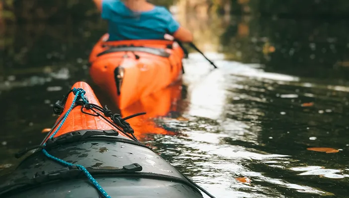 Kayaking on calm water